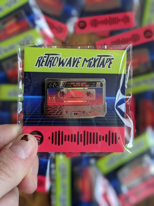 RETROWAVE MIXTAPE - Cassette Enamel Pin