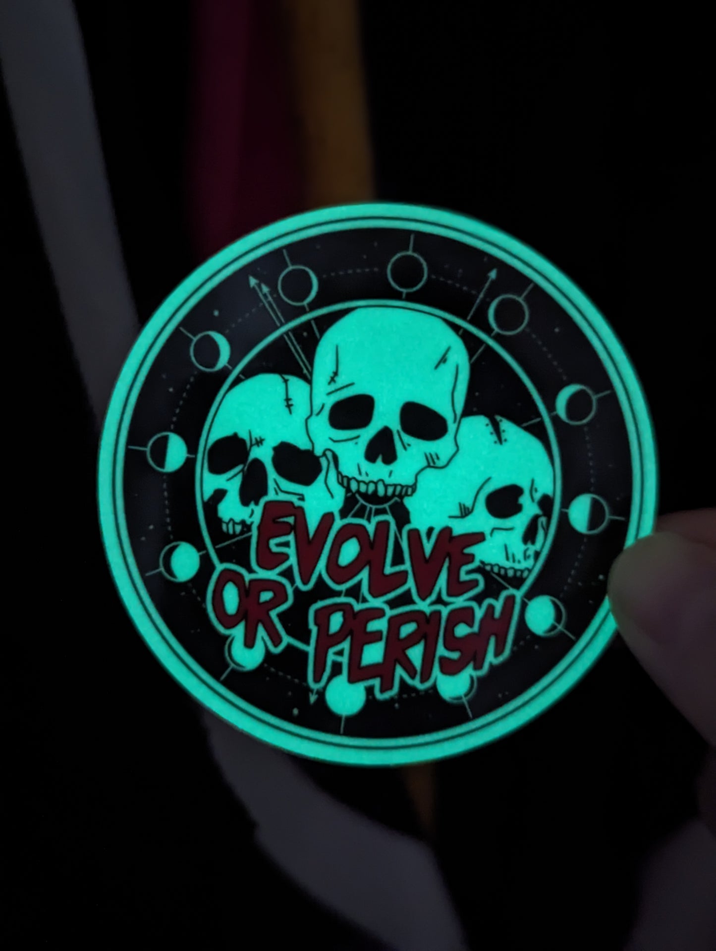 EVOLVE OR PERISH STICKER (IT GLOWS!)